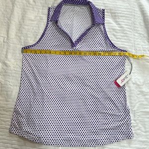 NWT Jofit sleeveless v neck polka dot polo